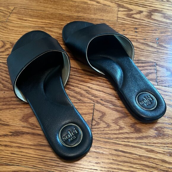 Solei Sea Jolie Slide Sandals – Black, Size 9 - Picture 4 of 5